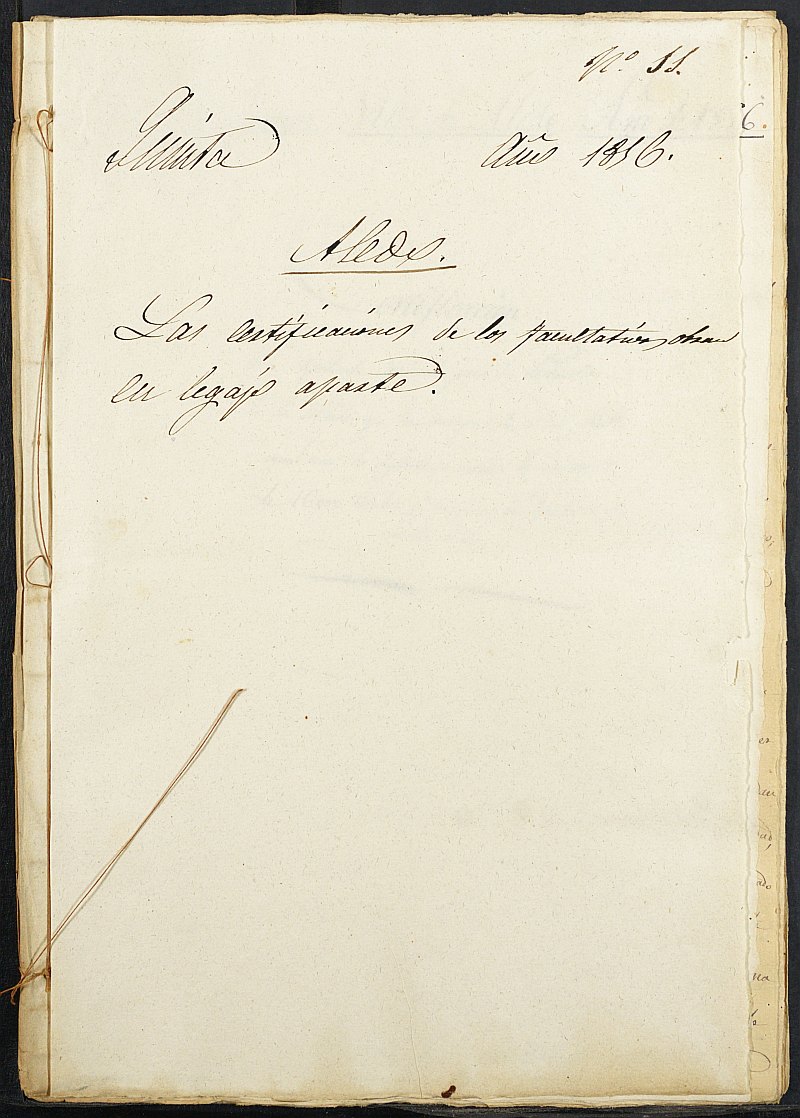 Expediente General de Reclutamiento y Reemplazo de Aledo. Año 1856.