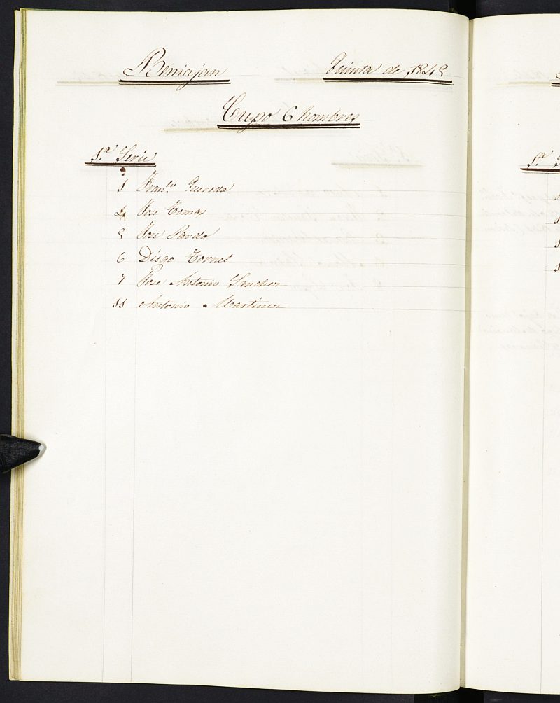 Padrones de Quintas del Consejo Provincial de Murcia. Reemplazos de 1845-1850.