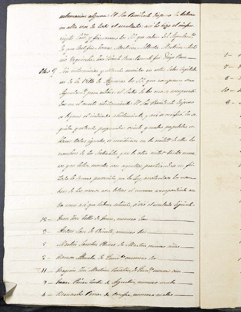 Expediente General de Reclutamiento y Reemplazo de Alguazas. Año 1856.