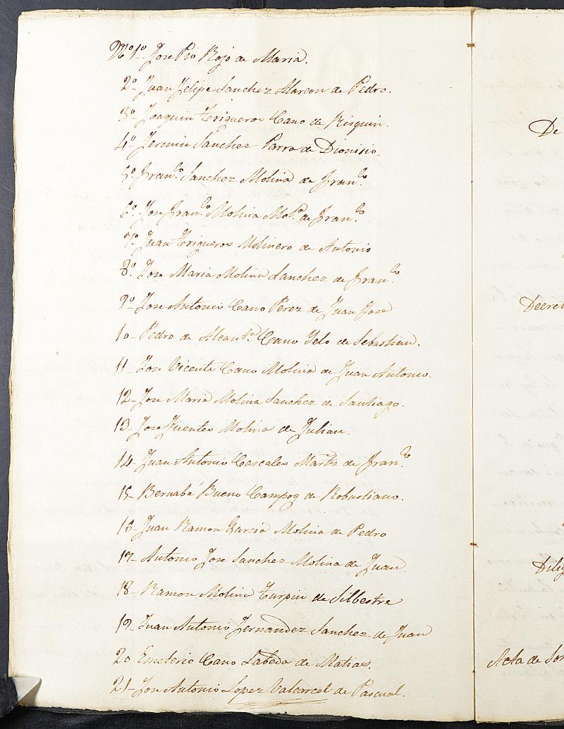 Expediente General de Reclutamiento y Reemplazo de Blanca. Año 1856.