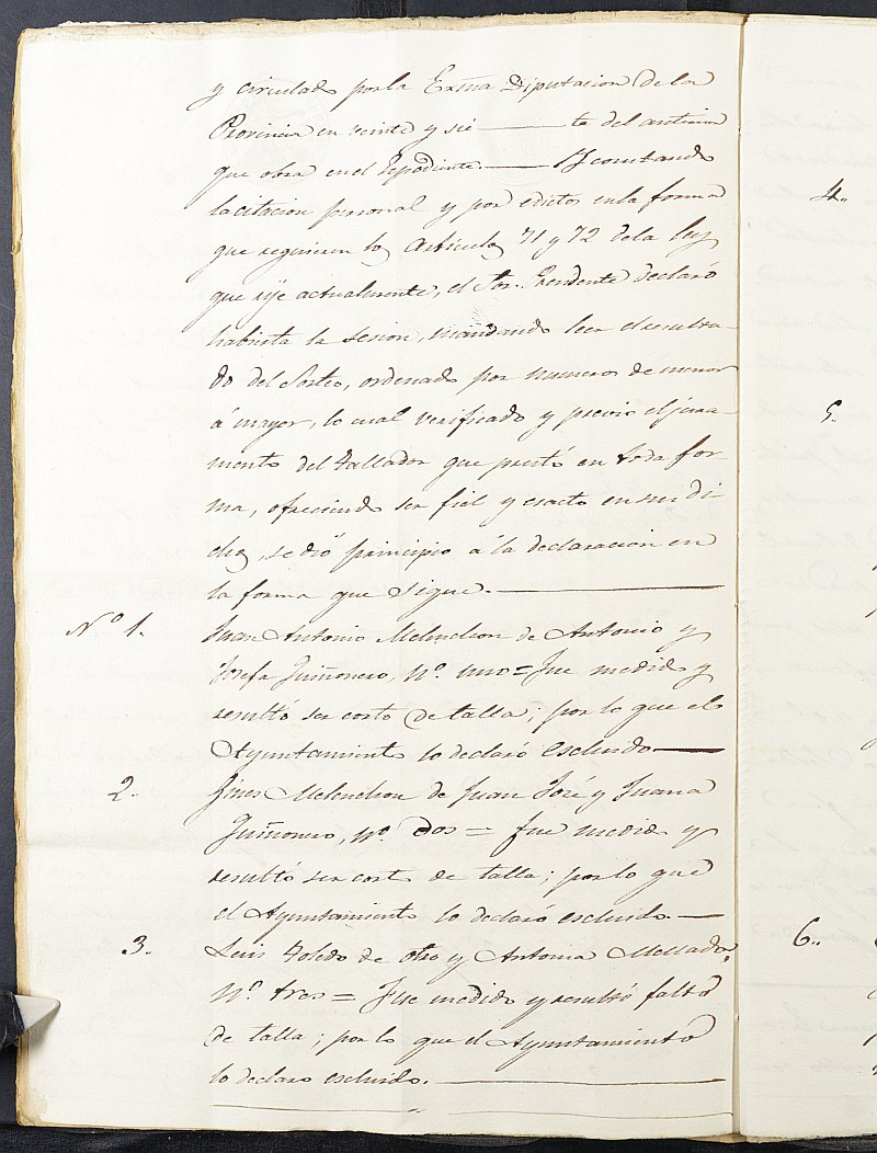 Expediente General de Reclutamiento y Reemplazo de Águilas. Año 1856.