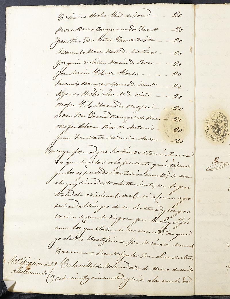Expediente General de Reclutamiento y Reemplazo de Archena. Año 1856.