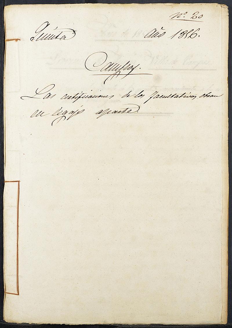 Copia certificada de los acuerdos y diligencias practicadas para la declaración de los mozos para el Ejército del Ayuntamiento Campos del Río del reemplazo de 1856.