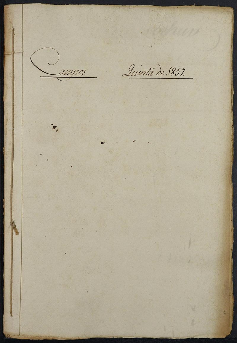 Copia certificada del expediente general de Quintas del Ayuntamiento de Campos del Río del reemplazo de 1857.