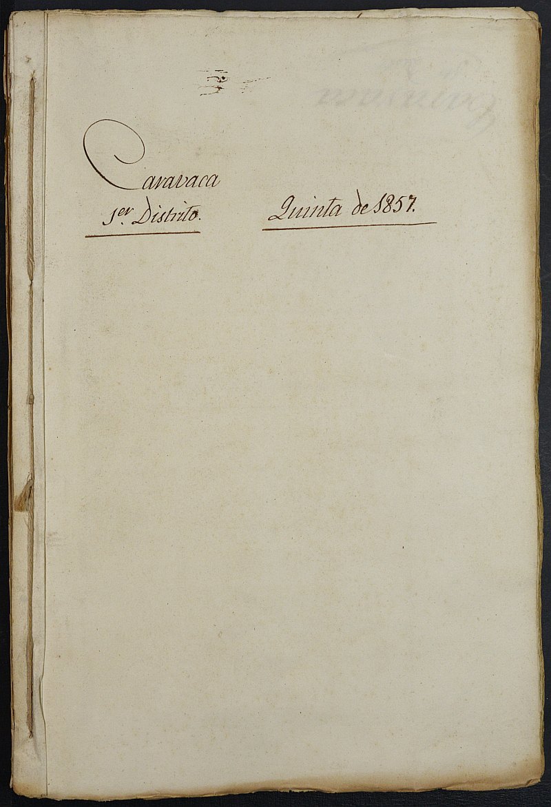 Copia certificada del expediente general de Quintas del Primer Distrito Ayuntamiento de Caravaca de la Cruz del reemplazo de 1857.