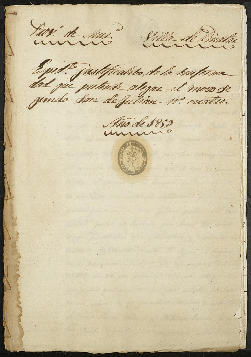 Expediente General de Reclutamiento y Reemplazo de San Pedro del Pinatar. Año 1859.