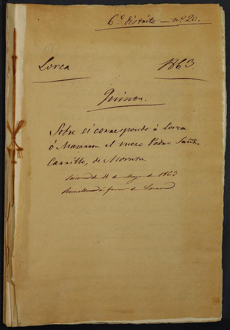 Expediente General de Reclutamiento y Reemplazo de Lorca. Año 1863.