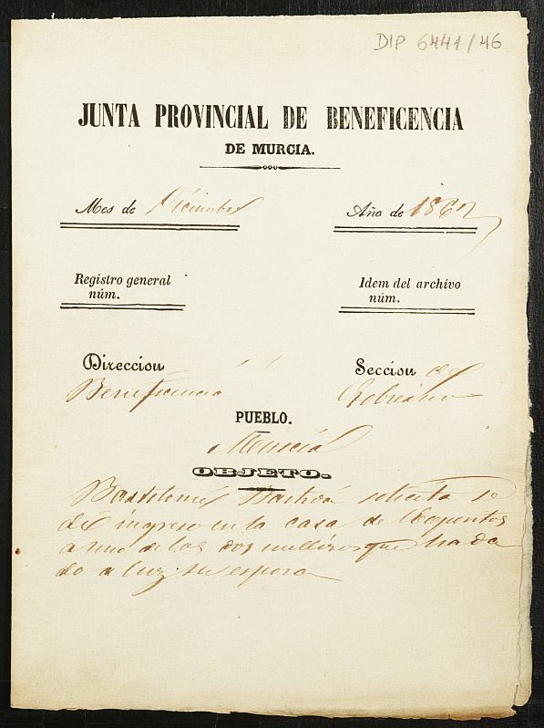 Expediente de solicitud de ingreso en la Casa de Expósitos de dos mellizos hijos de Bartolomé Bastida García.