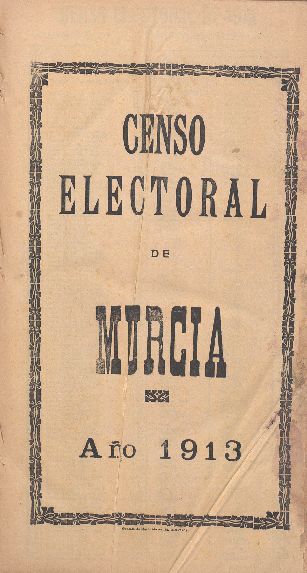 Indice-resumen del censo electoral provincial de 1913.