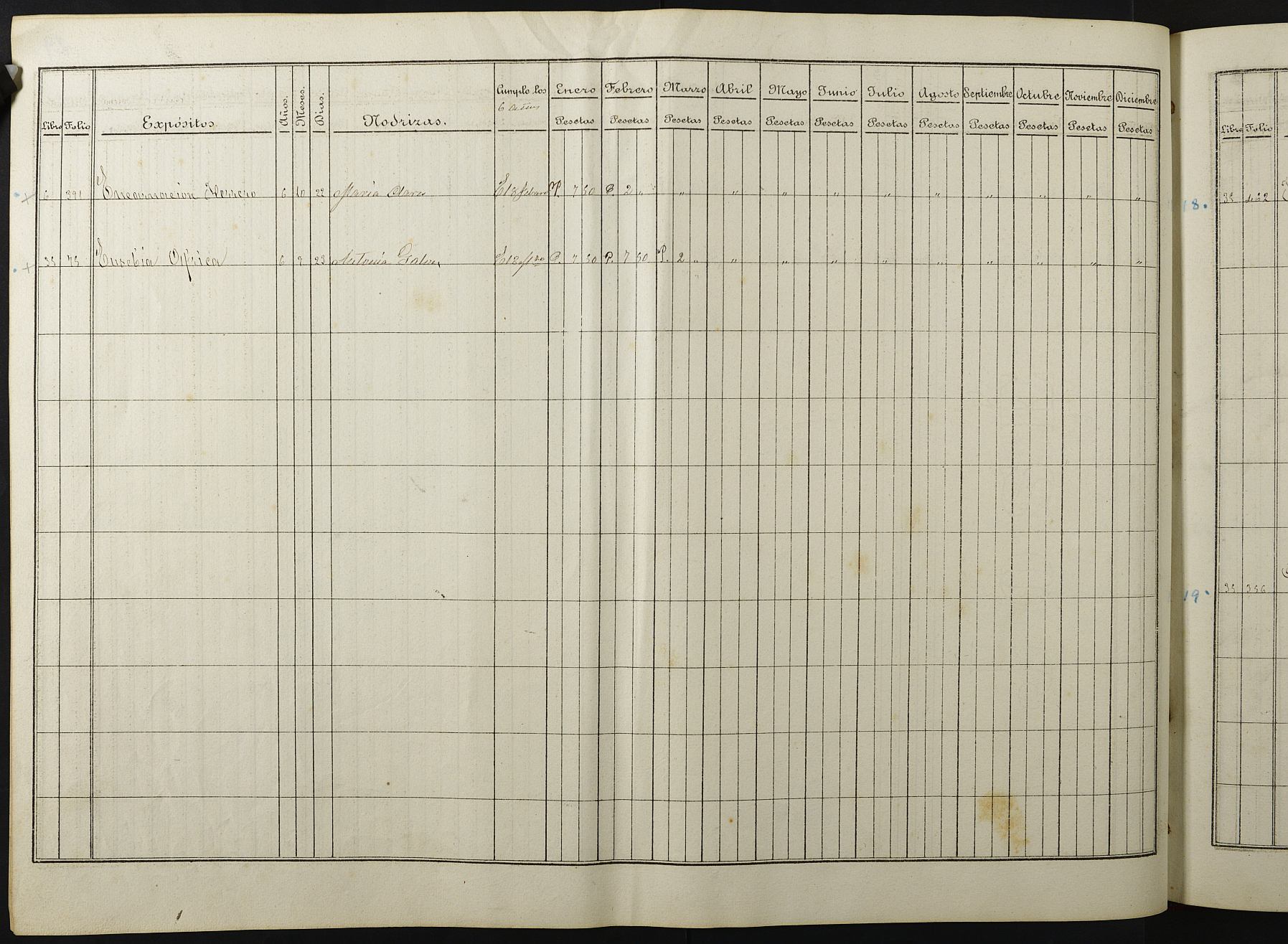 Registro de entrada, movimiento y salida de niños de la Casa Provincial de Expósitos y Maternidad. Año 1906