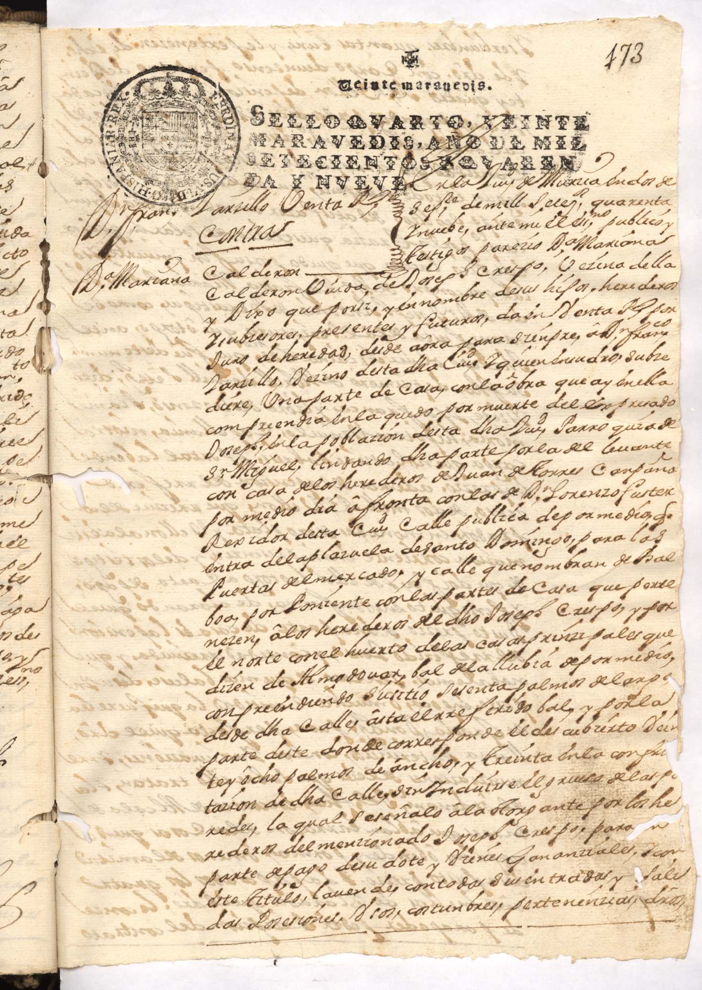 Registro de Francisco Espinosa de los Monteros, Murcia. Años 1749 y 1750.
