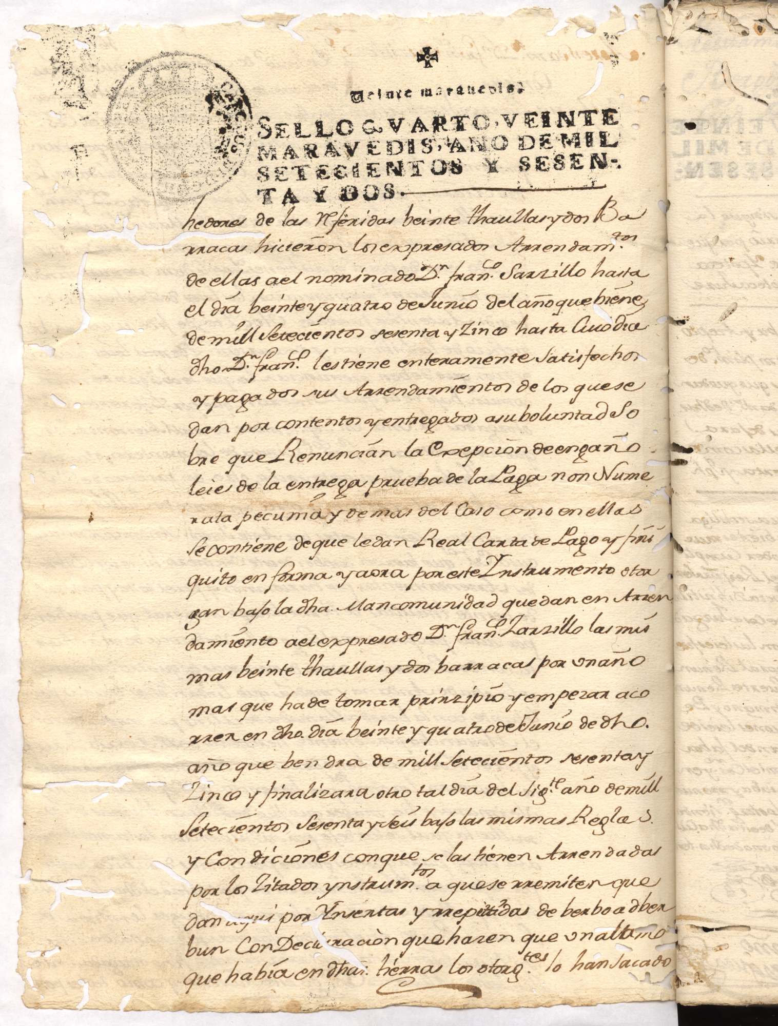 Registro de José Zomeño Vázquez, Murcia de 1762.