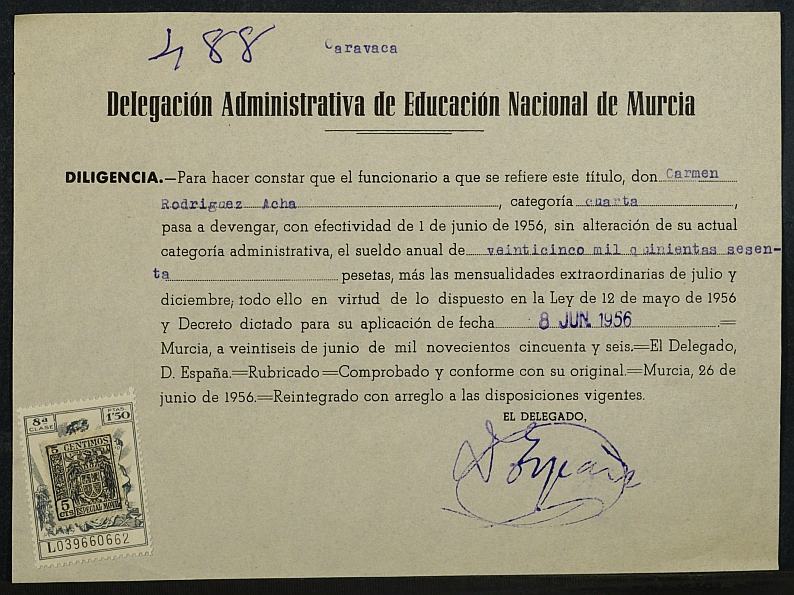 Expediente personal de María del Carmen Rodríguez Acha.