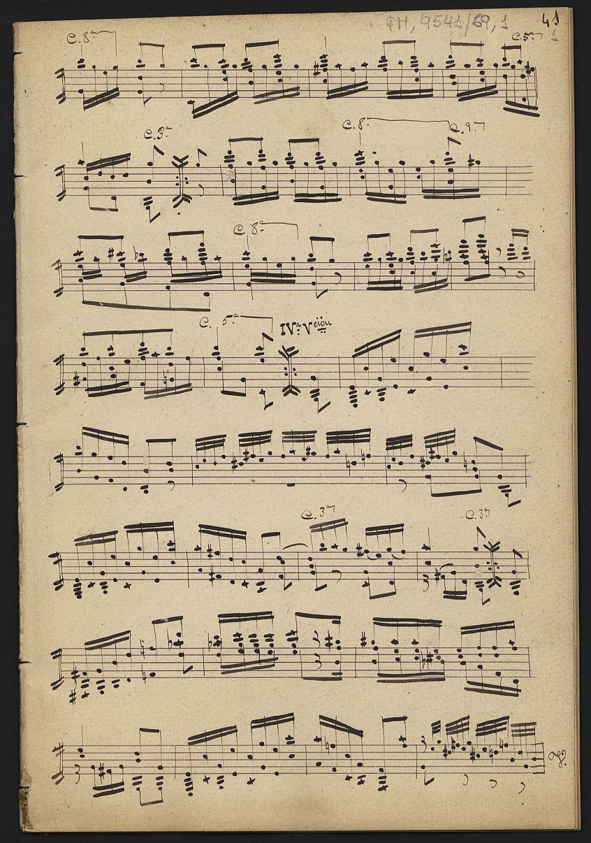 Obra musical incompleta, copiada por Salvador García.