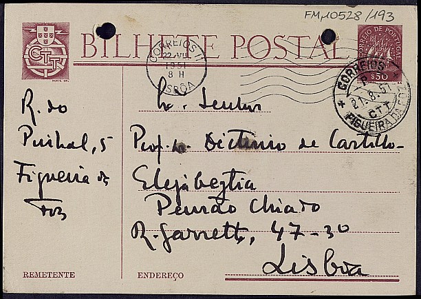 Tarjeta postal de Joaquim de Montezuma de Carvalho.