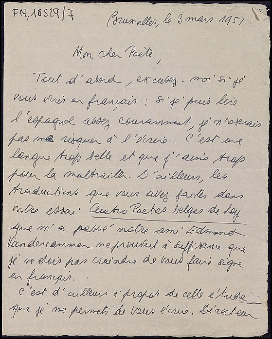 Carta de Robert de Sain-Guidon comentando sobre la traducción al francés realizada por Dictinio del ensayo 