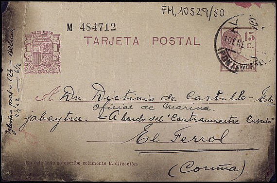 Tarjeta postal de Anxel Sevillano agradeciéndole sus buenas críticas.