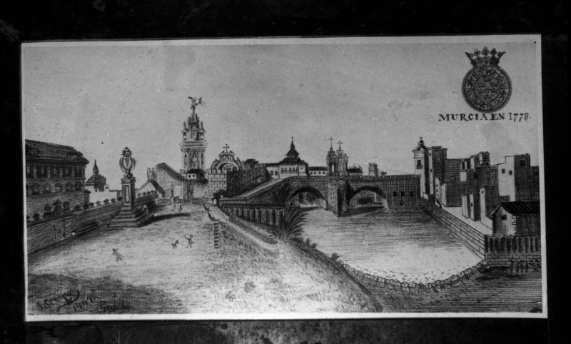 Murcia en 1788. Dibujo realizado por José Crespo. 1 cliché. Crespo.