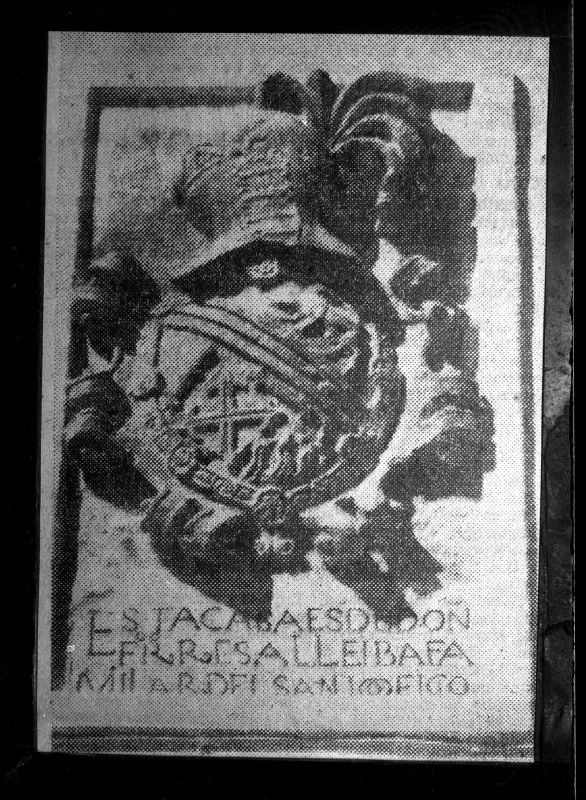 Escudo de armas de los Resalt. (Fray Jesualdo Beltrán de Resalt, religioso trinitario calzado del Convento de Murcia.).