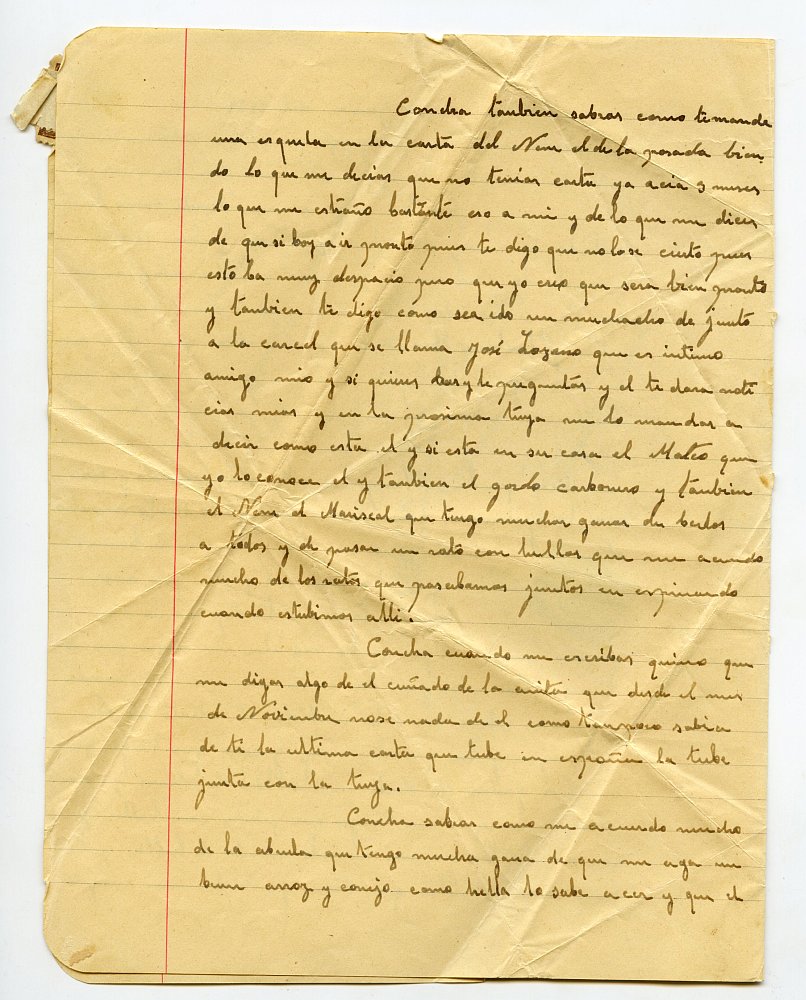 Carta de Antonio Clemente a su esposa Concepción Alacid remitida desde el campo de concentración de Barcarès (Francia)