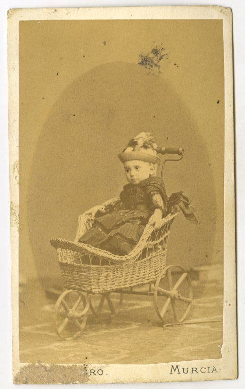 Retrato de un niño en carricoche