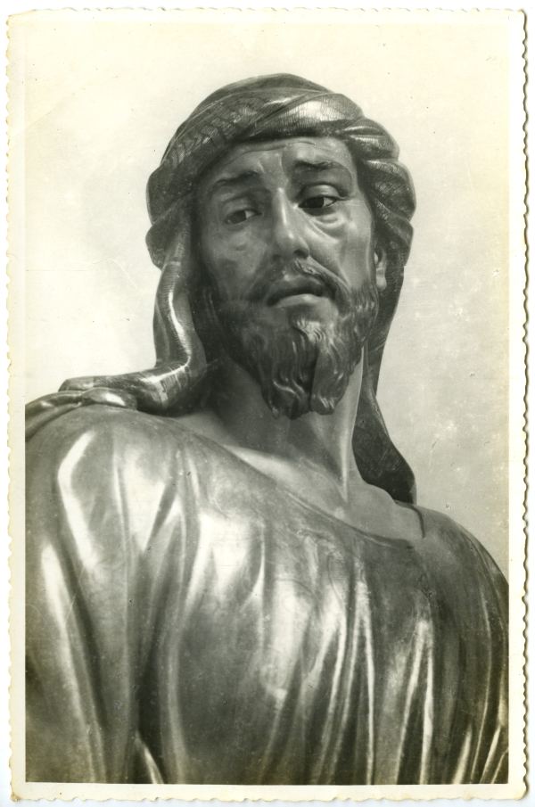 Cabeza de José del Arimatea del conjunto escultórico del Entierro de Cristo de Murcia, obra de Juan González Moreno