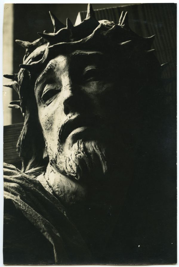 Boceto de la cabeza del Cristo del conjunto escultórico de las Hijas de Jerusalén, obra de Juan González Moreno