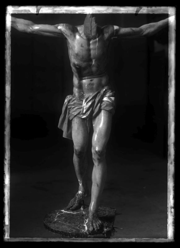 Escultura mutilada del Cristo de la Preciosísima Sangre de la iglesia del Carmen de Murcia, obra de Nicolás de Bussi