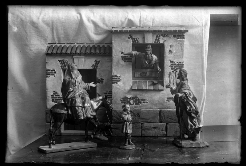 Grupo de la escena de la posada, del belén del Museo Salzillo de Murcia