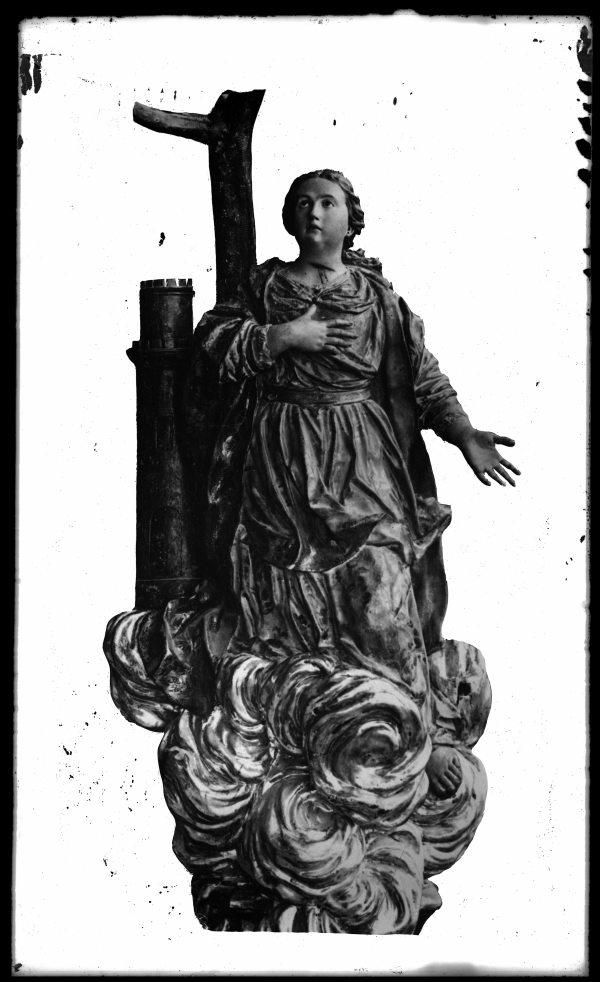 Escultura de una Santa Bárbara de la iglesia de San Antolín de Murcia, obra de Francisco Salzillo