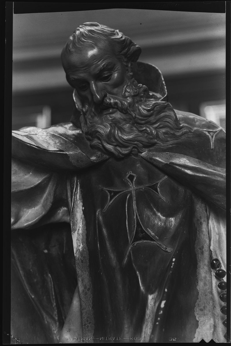 Detalle de la escultura de San Antón de la ermita homónima, obra de Francisco Salzillo
