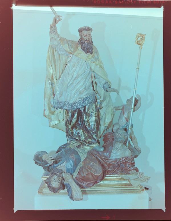 Escultura de San Agustín del convento de Agustinas de Murcia, obra de Francisco Salzillo