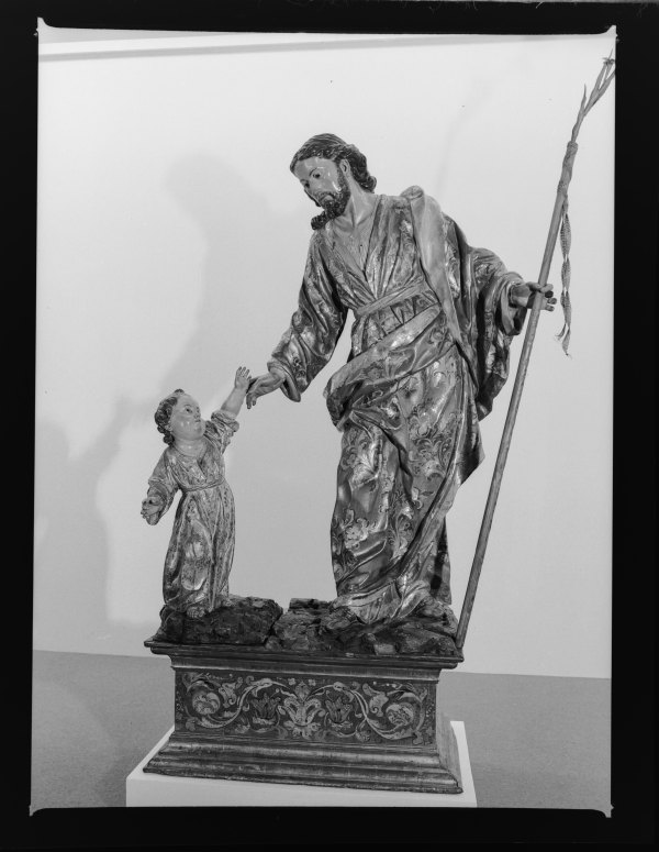 Escultura de San José con el Niño del convento de Santa Clara de Murcia, obra de Francisco Salzillo