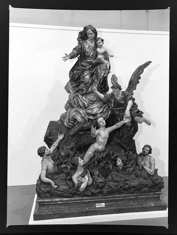 Escultura de la Virgen del Carmen del hospital de la Caridad de Cartagena, obra de Juan Porcel