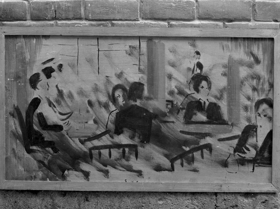 Clientes en un café de la rotonda de Montparnase (pintura), obra de Eduardo Vicente
