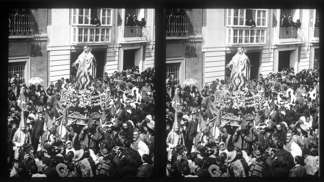 Imagen de La Dolorosa de Salzillo durante la procesión del Viernes Santo de Murcia