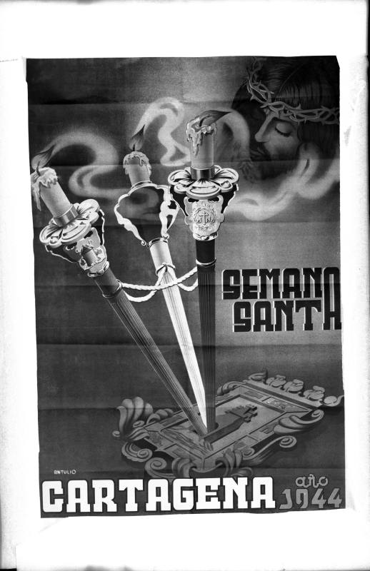 Reproducción del cartel de la Semana Santa de Cartagena del año 1944