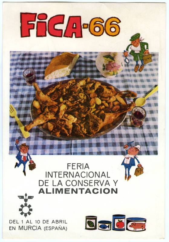 Postal del cartel de la Feria Internacional de la Conserva y Alimentación. 1966 