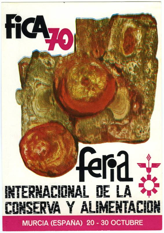 Postal del cartel de la Feria Internacional de la Conserva y Alimentación. 1970.
