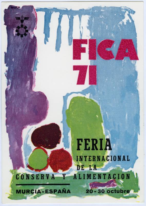 Postal del cartel de la Feria Internacional de la Conserva y Alimentación. 1971.