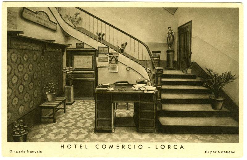Fotografía del interior del Hotel Comercio de Lorca. 