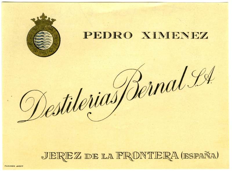 Etiqueta de Destilerías Bernal, S.A.  