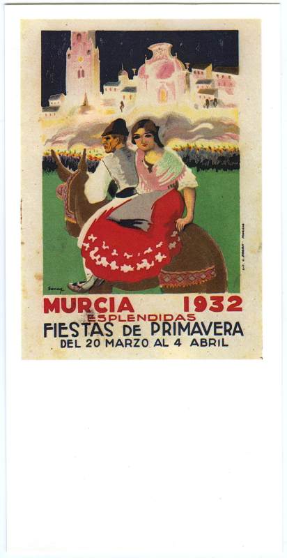 Postal de la portada del programa de las Fiestas de Primavera del año 1932.