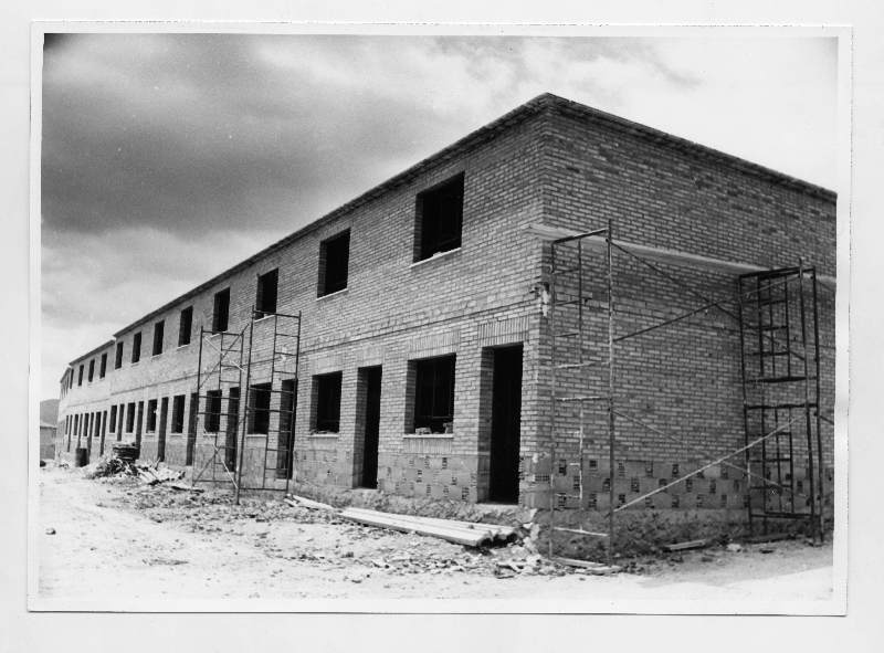 Vistas de las obras de un grupo de viviendas en Jumilla