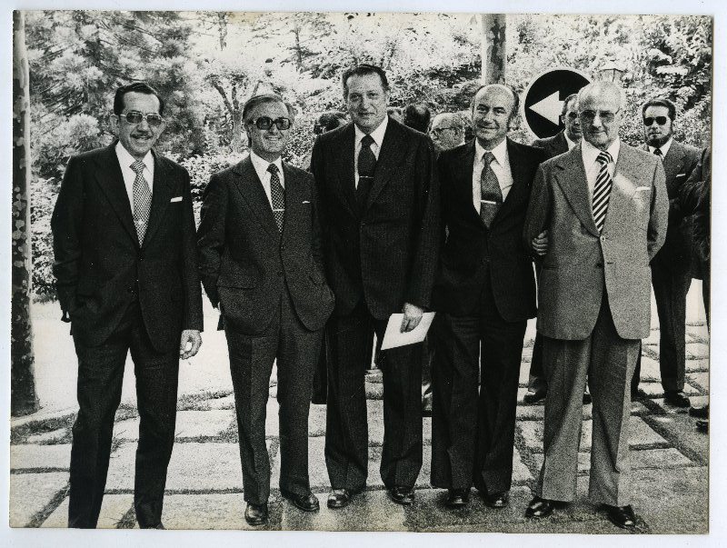 Visita de los grupos parlamentarios democristianos al Palacio de la Moncloa en julio de 1977