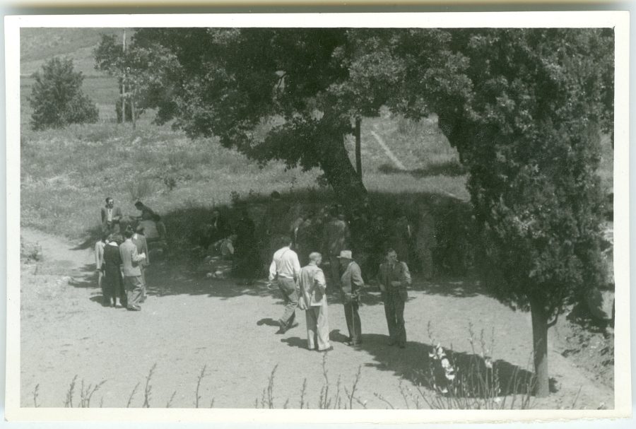 Un grupo de congresistas durante la visita a la necrópolis de Cerveteri