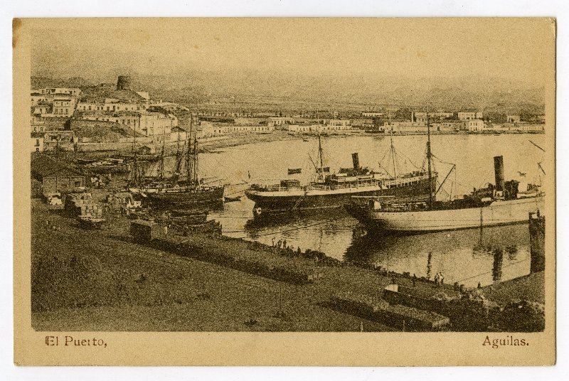 Tarjeta postal de 'El puerto' de Águilas. 