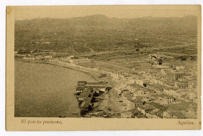 Tarjeta postal de 'El puerto poniente' de Águilas.