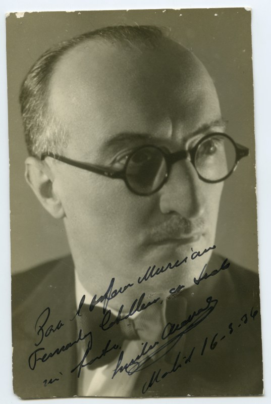 Retrato dedicado del compositor Emilio Acevedo.