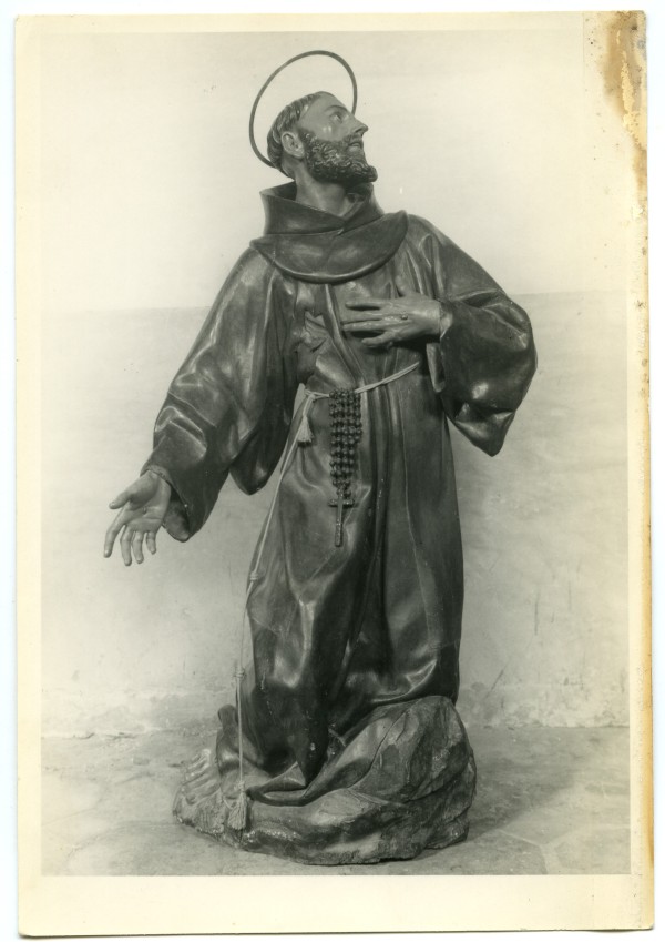 Escultura de San Francisco del convento de Capuchinas de Murcia, obra de Francisco Salzillo